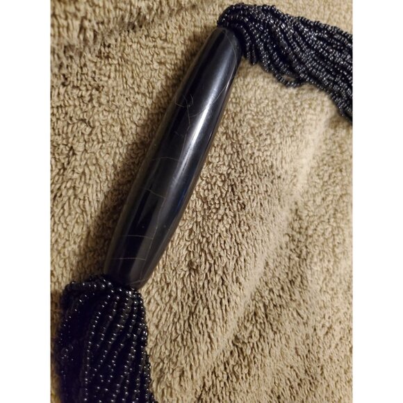 Vintage Beaded Necklace with Large Bone - Bold Monies Runway Style - Picture 2 of 5